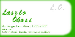 laszlo okosi business card